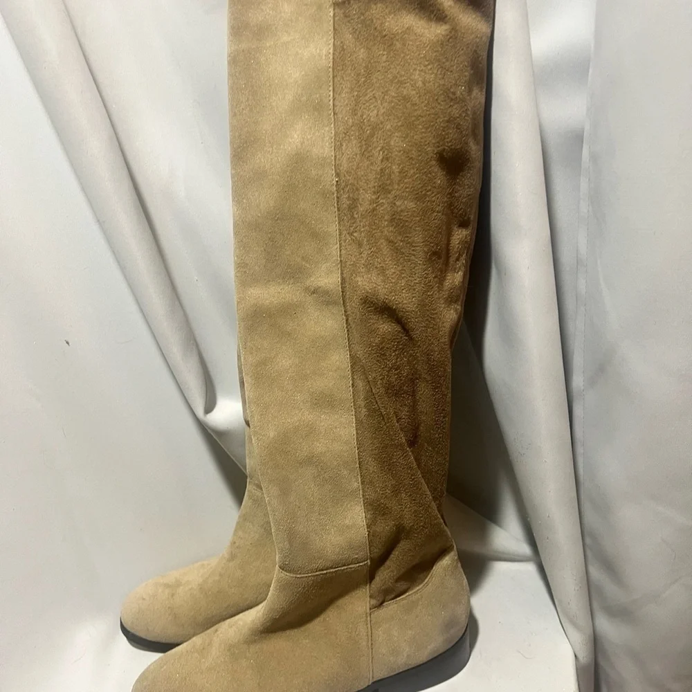 Lucky Brand Women's Calypso Suede Tall Medium Calf Boot Dune Size 8.5